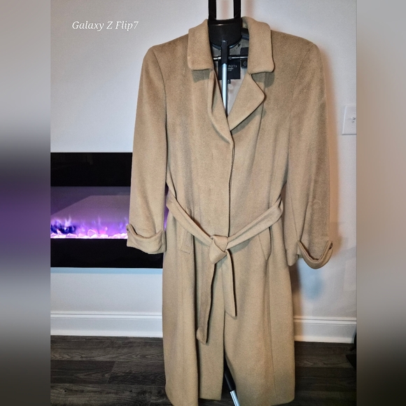 Talbots Jackets & Blazers - ​Talbots Petites Camel Wool & Angora Blend Belted Wrap Coat - Size 14P